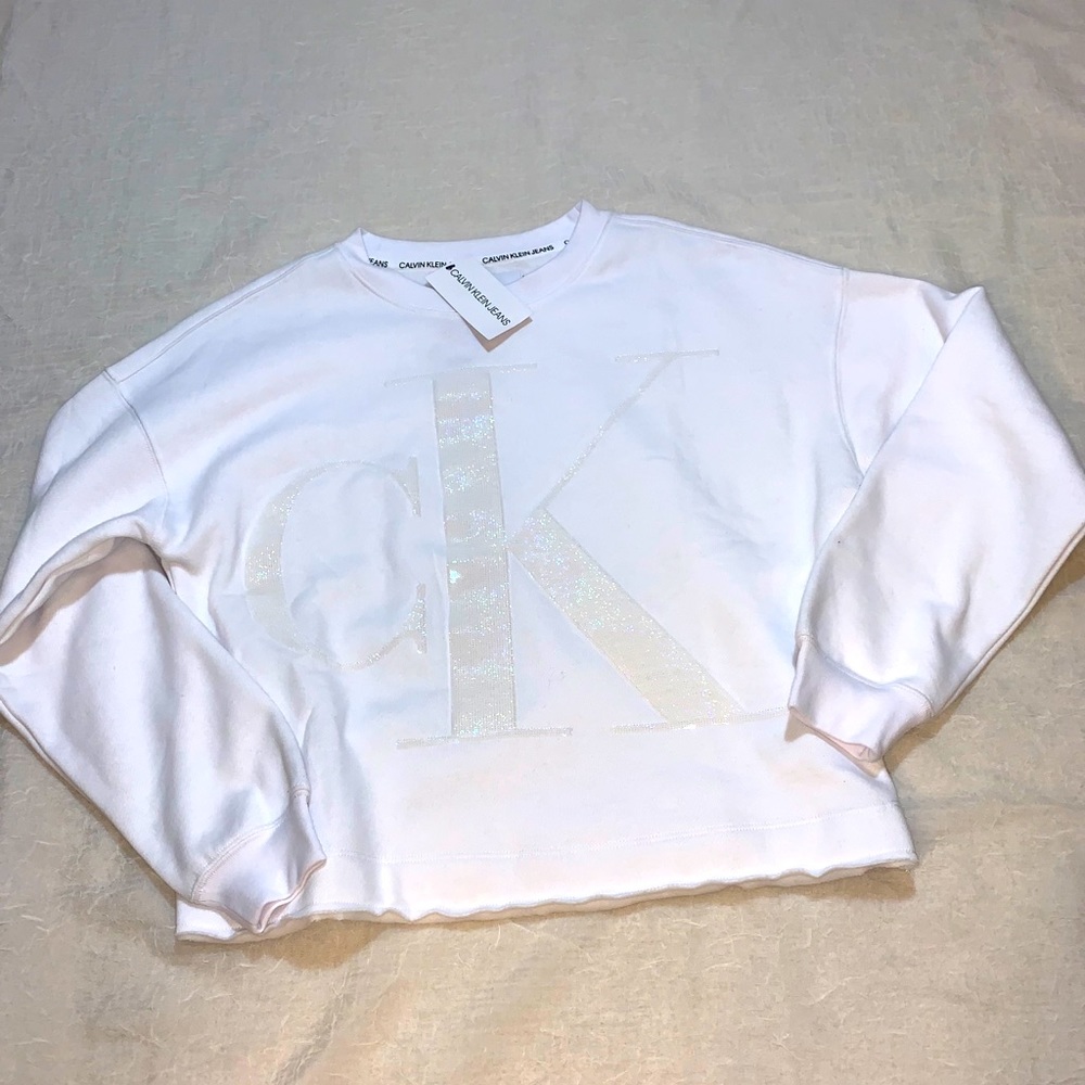 Calvin Klein Sequin Monogram Logo Swearshirt
